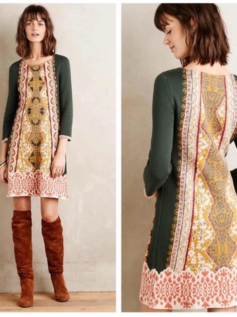 Anthropologie Knitted & Knotted Lanka Tunic Sweater Dress size Medium